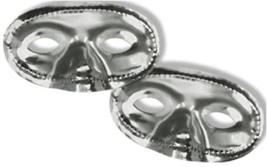 Silver Metallic Half Mask