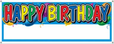 Happy Birthday Blank Sign Banner, 1 Pack