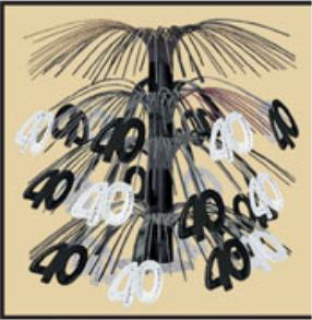 Black & Silver “40” Cascade Centerpiece, 18 Inches
