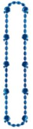 Blue Football Bead Necklace, 36 Inches