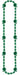 Green Football Bead Necklace, 36 Inches