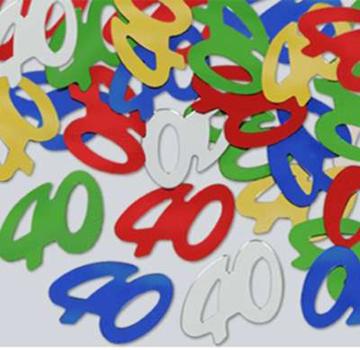 Fanci-Fetti Multicolor Number 40 Confetti, 1 oz