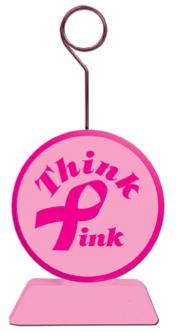 Pink Ribbon Photo and Balloon Holder, 6 oz