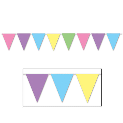 Pastel Pennant Banner, 11 Inches x 12 Feet