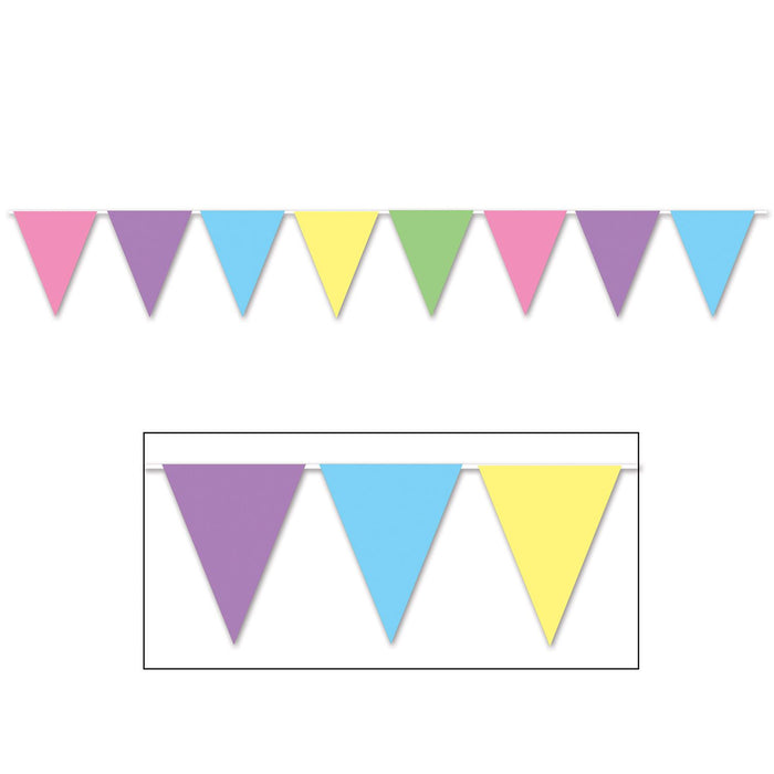 Pastel Pennant Banner, 11 Inches x 12 Feet