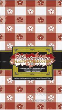 Red Gingham Plastic Table Cover, 54 x 108 Inches