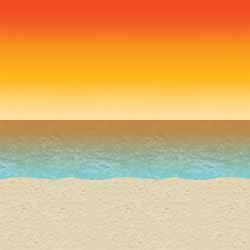 Luau Sunset Backdrop, 4 ft x 30 ft