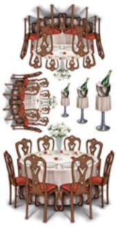 Black Tie Dining Props, 12-Piece Pack