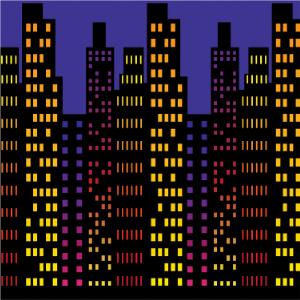 Cityscape Backdrop, 4 ft x 30 ft