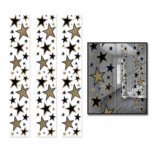Black & Gold Star Party Panels, 3 Pack