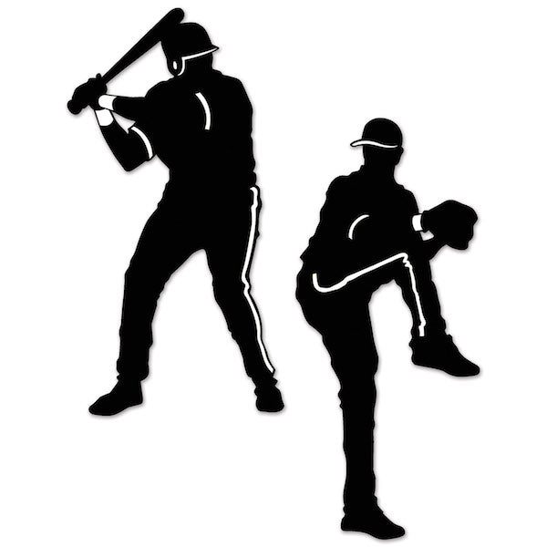 Double-Sided Baseball Silhouette Decorations, 2 Pack