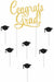 Congrats Grad! Black and Gold Cake Topper