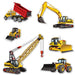 Construction Equipment Cutouts, 6 Pack