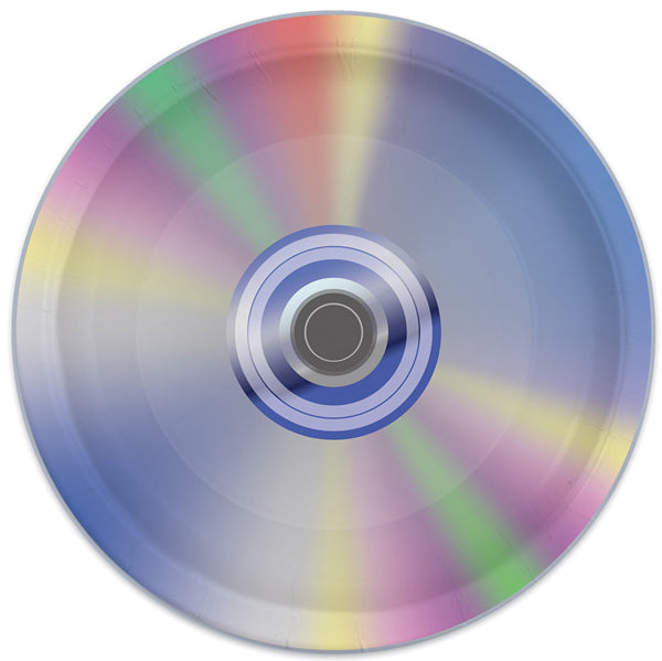90s CD Party Plates, 8 Count