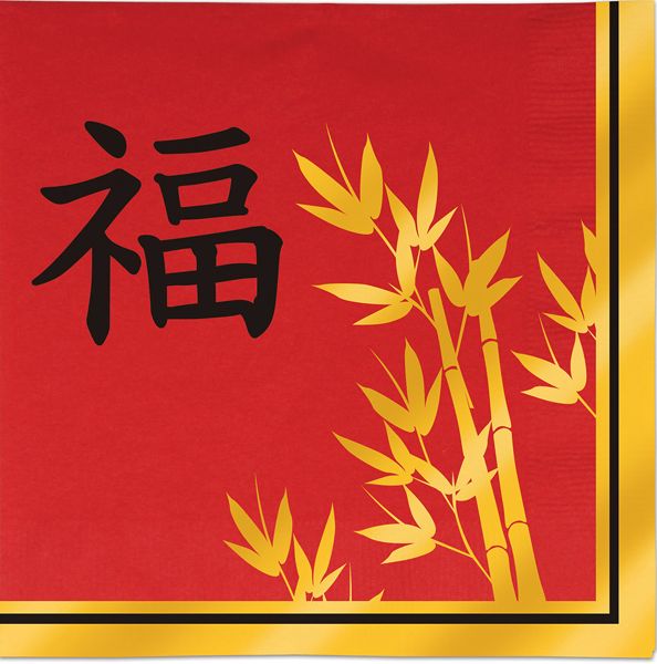 Asian Theme 2-Ply Luncheon Napkins, 16 Count