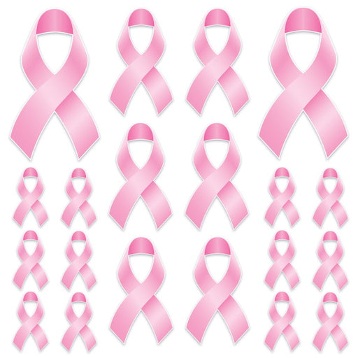 Pink Ribbon Cutouts, 20 Count in 3 Sizes
