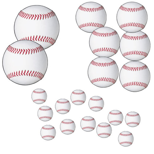 Découpes de baseball en formats assortis, paquet de 12