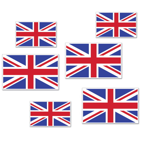 British Flag Cutouts, 6 Count