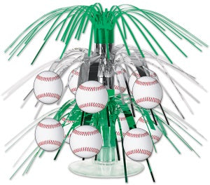 Baseball Mini Cascade Centerpiece, 7.5 Inches