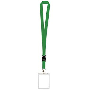 Green Lanyard with Card Holder and Detachable Clip