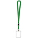 Green Lanyard with Card Holder and Detachable Clip
