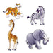 JUNGLE ANIMAL CUTOUT S 4/PKG 15½"-25"