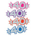Mini Glittered Number 40 Cutouts, 8 Pack