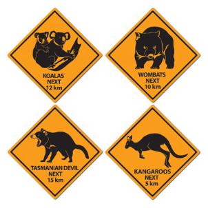 OUTBACK ROAD SIGNS 4/PKG 16"