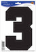 Black Number 3 Peel 'N Place Decoration