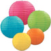 Assorted Colour Paper Lanterns, 5 Pack