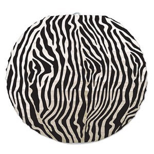ZEBRA PRINT LANTERN BK & WT 9½" 3/PKG
