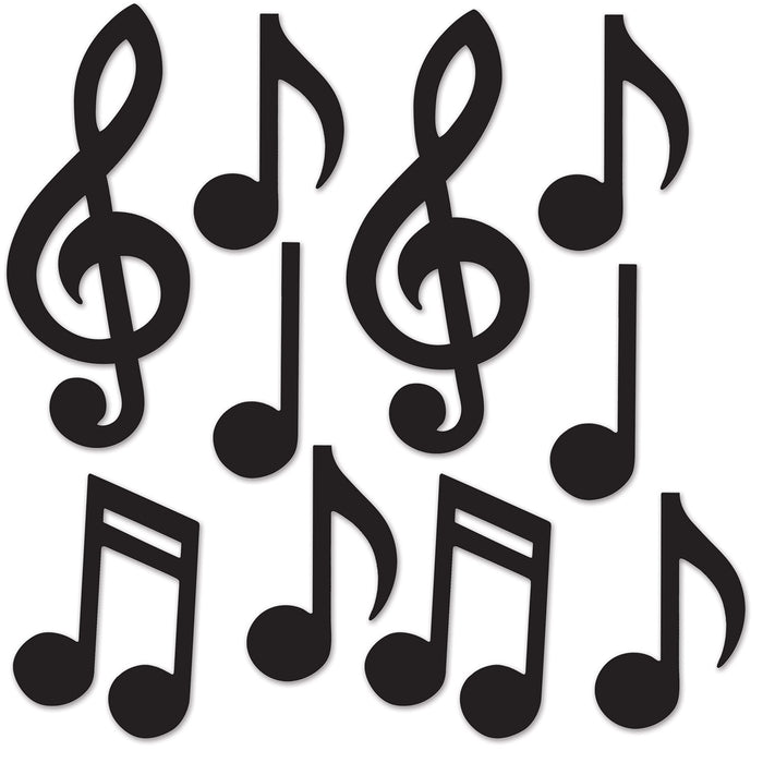 Mini Musical Notes Silhouettes, 10 Pack