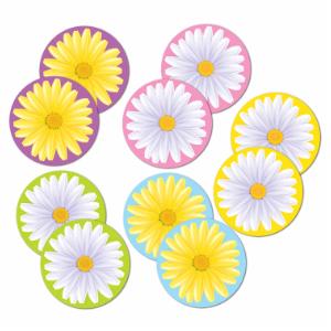 MINI DAISY CUTOUTS (10/PK)4" 2 SIDED