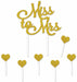 Glittered Miss to Mrs Cake Topper with Heart