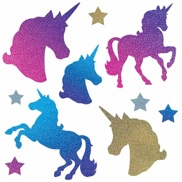 Unicorn Cutouts with Glitter Detail