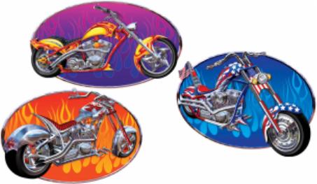 20-Inch Chopper Motorcycle Cutouts, 3 Pack