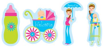 SHOWERS OF JOY CUTOUTS 4/PKG 12"