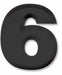 11-Inch Black Plastic 3D Number 6 Decoration