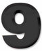 Black Plastic 3D Number 9 Decoration, 11 Inch