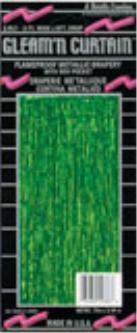 Green 2-Ply Metallic Curtain, 3 ft x 8 ft