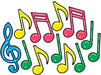 Neon Musical Note Silhouettes, 12 Pack