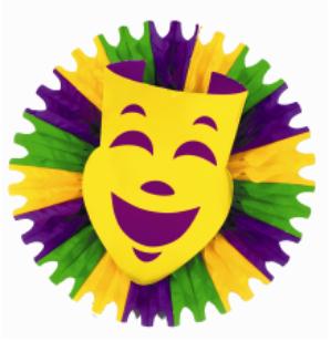 Décoration éventail Mardi Gras avec éventail de 25 pouces