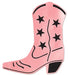 Pink Foil Cowboy Boot Silhouette Decoration
