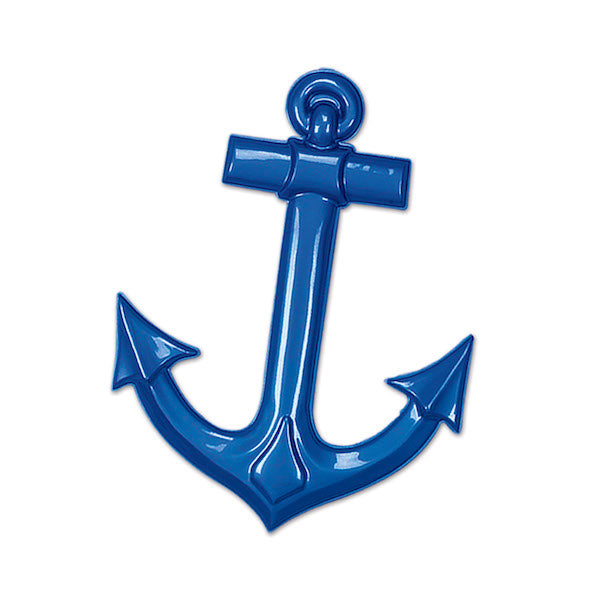 Blue Plastic Ship's Anchor Decoration