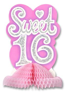 Sweet Sixteen Birthday Centerpiece, 9.5 Inches