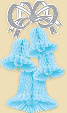 20-Inch Light Blue Bell Cluster Decoration