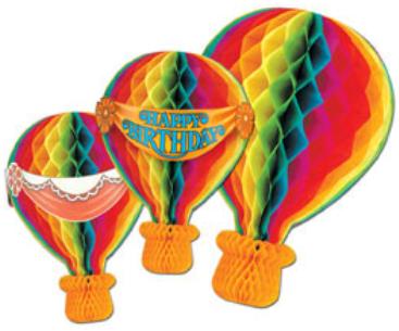22-Inch Art-Tissue Hot Air Balloon Decoration