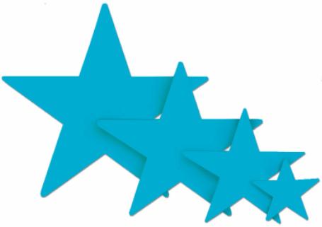 5-Inch Turquoise Foil Star Decoration