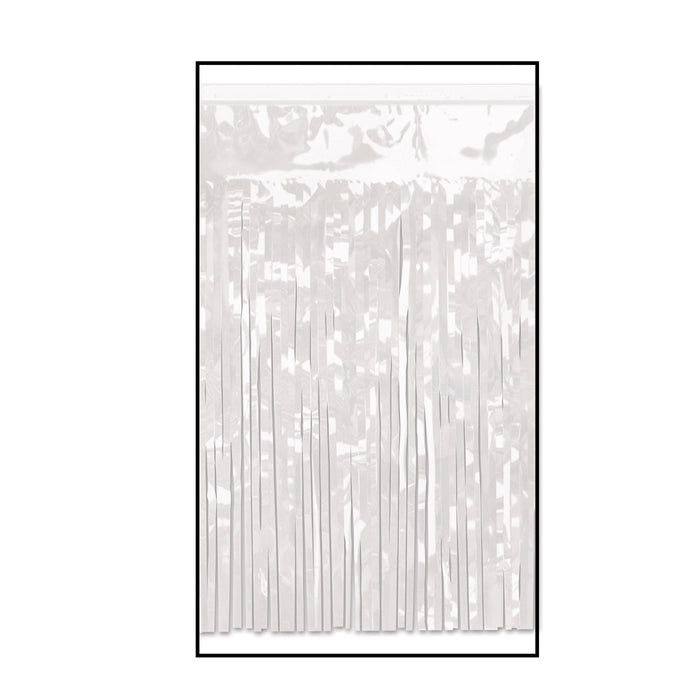 White 2-Ply Fringe Drape, 15 Inches x 10 Feet