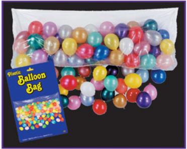 Plastic Balloon Drop Bag, 36 x 80 Inches